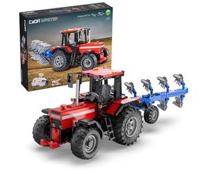 CaDA Multi-Function Red Farm Tractor & Plough - 1675 Pieces - Self-Build Brick Building Block Model C61052W