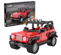 CaDA Red & Black Adventure Off-Roader Pull-Back Car - 317 Pieces - Self-Build Brick Building Block Model C52027W
