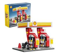 CaDA Shell Fuel Station with Motorbike - 305 Pieces - Self-Build Brick Building Block Model C66028W