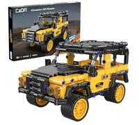 CaDA Yellow & Black Champion Off-Roader Pull-Back Car - 389 Pieces - Self-Build Brick Building Block Model C52028W