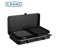 Cadac Portable Stove 2 Cook Turbo FFD Deluxe QR - Gas Powered, 2 Burner with Flame Failure Device, Thermoplastic & Stainless Steel, for Camping