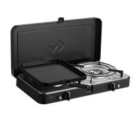 Cadac Portable Stove 2 Cook Turbo FFD Deluxe QR - Gas Powered, 2 Burner with Flame Failure Device, Thermoplastic & Stainless Steel, for Camping