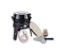 Cadac Safari Chef 30 LP Deluxe QR Gas BBQ Pizza Stone, Slicer, Bamboo Brush Kit