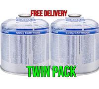 Cadac Threaded Valve Gas Cartridge Butane/Propane Mix Canister- 500G Twin Pack