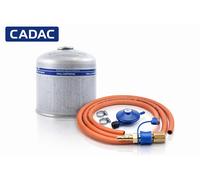 Cadac Threaded Valve Gas Cartridge, QR Coupling, Gas Hose, Clips, Regulator