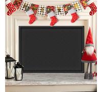 CADARA Fireplace Blocker Blanket Stops Overnight Heat Loss, Fireplace Draft Stopper Save Energy, Indoor Fireplace Cover Insulation Black 51" W x 39" H