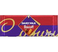 CADBARY DAIRY MILK BISCOFF Chocolate Bar, The Classic Creamy Taste with Caramelised Biscuit Pieces, Perfect for Sharing 350G (Pack of 1)