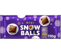 Cadbary Mini Snow Balls Chocolate Candy, 110g, Wrapped in 80% Recycled Plastic