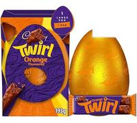 Cadbary Twirl Orange Flavoured Large Chocolate Easter Egg with Bar, 193g
