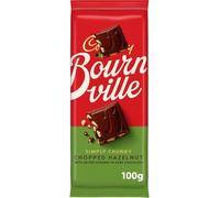 Cadbery Bournville Simply Chunky Dark Chocolate Bar with Chopped Hazelnut and Salted Caramel, 100g