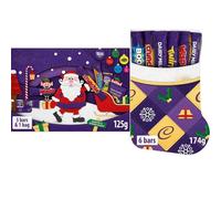 Cadbery Chocolate Xmas Santa Selection Box Medium 125g & Cadbery Stocking Selection Box 174g - Perfect Christmas Chocolate Gift Combo 2025