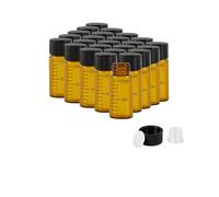 Cadbibe 10ml Amber Glass Graduated Vials with Screw Caps and Plastic Stoppers, Small Sample Vials with Lids, Leak-Proof Liquid Storage Empty Vial, 25PCS