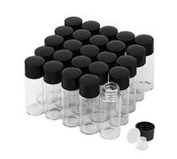 Cadbibe 10ml Clear Glass Vials with Screw Caps and Plastic Stoppers, Small Liquid Sample Vial, Leak-Proof Vial, 25PCS