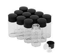 Cadbibe 10ml Clear Glass Vials with Screw Caps and Plastic Stoppers, Small Liquid Sample Vial, Leak-Proof Vial, 12PCS