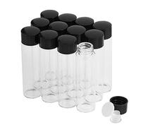 Cadbibe 20ml Clear Glass Vials with Screw Caps and Plastic Stoppers, Small Liquid Sample Vial, Leak-Proof Vial, 12PCS