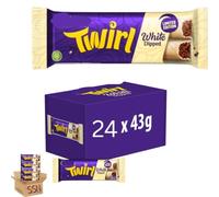 Cadbry Twirl White Dipped Chocolate Bar 43g (24x Bars (Half Box)) By SSN Spark Systems Network
