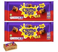Cadbuary Creme Tablet Bar Milk Chocolate, Soft Fondant Centre, Vegetarian, 123g, Cadbuary Creme Egg Milk Chocolate Bar 123g Bundled by UrbanShoppi (2x Creme Egg Milk Bars)