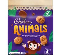 Cadbury Animals Mini Biscuits, Fun Animal Shaped Biscuits for Kids, 5 19.9 g Snack Packs (Pack of 1)