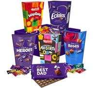 Cadbury Best Dad Chocolate & Sweets Sharing Hamper | Includes Cadbury Heroes, Roses, Dairy Milk, Chocolate Eclairs, Liquorice Allsorts and Wine Gums