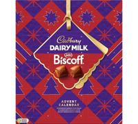 Cadbury Biscoff Festive Advent Calendar, Includes 12 Chunks of Cadbury Dairy Milk & 12 Chunks with Crunchy Lotus Biscoff Pieces & Spread, Perfect for your Christmas Countdown, 236 g (Pack of 1)