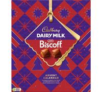 Cadbury Biscoff Festive Advent Calendar, Includes 12 Chunks of Cadbury Dairy Milk & 12 Chunks with Crunchy Lotus Biscoff Pieces & Spread, Perfect for