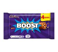 Cadbury Boost Original Chocolate Bars, 4 x 37 g (Pack of 1) | Delicious Biscuit & Chewy Caramel, Rich Cadbury Milk Chocolate, For Sharing or Snacking