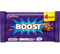 Cadbury Boost Original Chocolate Bars Filled With Biscuit & Cocoa With Chewy Caramel & Cadbury Milk Chocolate, Multipack of 4 x 37 g Bars (Pack of 1)