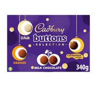 Cadbury Buttons Selection Box, Festive Chocolate Selection Box including Orange, Milk and Caramel Nibbles, Perfect Stocking Filler Gift, 340 g (Pack of 1)