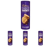 Cadbury Choco Sandwich Biscuit, Chocolate Filled Biscuits for Snacking, Sharing and Gifting, 260g (Pack of 4)