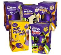 Cadbury Chocolate Easter Egg Variety (Bundle of 5) - Great for Easter Gifting, Easter Egg Hunts, Family Celebrations. Mini Eggs, Caramel, White Chocolate, Dairy Milk Buttons and Freddo Faces