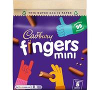 Cadbury Chocolate Fingers, Mini Chocolate Dipped Biscuits, Perfect for Sharing, Multipack of 5 x 96.5 g (Pack of 8) Total 40 Bags