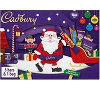 Cadbury Chocolate Medium Selection Box 145g Kids Christmas Xmas Gift Box Santa Bundle Great Gifts Stocking Fillers Festive Chocolate 5 Bars & 1 Bag Hamper School Office (Pack Of 1 (145g))