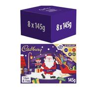 Cadbury Chocolate Selection Box 145g (Box of 8) Festive Chocolate Selection Box, Perfect Stocking Filler Gift, Includes 5 Bars & 1 Bag Medium Selection Box Great Stocking Filler, Office Gift Parties