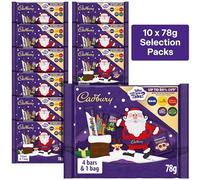 Cadbury Christmas Chocolate Selection Pack 78g (Pack of 10), perfect stocking filler, by Cadbury Gifts Direct