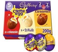 Cadbury Crème Egg Easter Assortment 5 Pack, Includes 2 x Crème Egg, 1 x White Chocolate & 2 x Caramel, 200 g (Pack of 1)