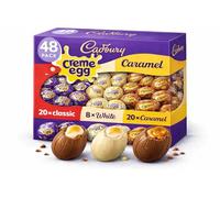 Cadbury Creme Egg Selection Gift Pack 48 x 40g, 8 White Chocolate, 20 Caramel & 20 Classic, Easter Egg Hunt Perfect For Easter Egg Hunt School Offices Bulk