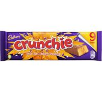 Cadbury Crunchie Chocolate Bar, Honeycomb Centre Covered in Milk Chocolate, 9 x 26.1 g Bars (Pack of 1)