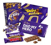 Cadbury "Dad My Hero" Chocolate Gift - Full Size Cadbury Chocolate Bars including Flake, Caramel, Twirl, Dairy Milk and More. Father's Day, Birthday, Easter gift for Dad