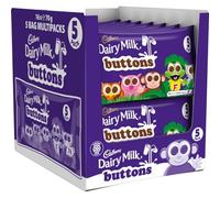 Cadbury Dairy Milk Buttons 5 Treatsize Chocolate Bags, 70 g, Pack of 16
