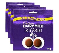 Cadbury Dairy Milk Buttons Bag, Creamy Chocolate Taste, 290 g Sharing Size (Pack of 4)