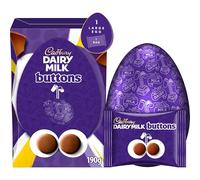 Cadbury Dairy Milk Buttons Chocolate Easter Egg, Includes 1 Large Egg and 1 Chocolate Bag, 190 g (Pack of 1)