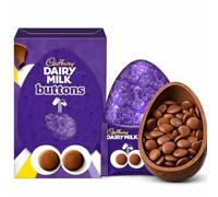 Cadbury Dairy Milk Buttons Chocolate Easter Egg, Includes 1 Large Egg and 1 Chocolate Bag Perfect For Easter Egg Hunt Great Gift For Kids & Adults