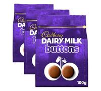 Cadbury Dairy Milk Buttons Chocolate Pieces 100 Gr (Pack of 3)