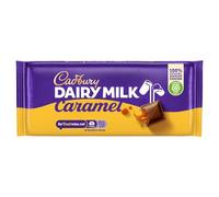 Cadbury Dairy Milk Caramel Chocolate Bar, Creamy Dairy Milk and Golden Caramel, 120g