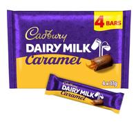 Cadbury Dairy Milk Caramel Chocolate Bar, Milk Chocolate with Smooth Caramel Filling, 4 x 37 g Bars Per Pack (1 Pack Total)