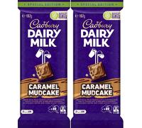 Cadbury Dairy Milk Caramel Mudcake 167g - Made in Australia | Milk & Caramelised White Chocolate with Caramel Flavoured Creme & Choc Biscuit Pieces | Special Edition - Sustainably Sourced Cocoa