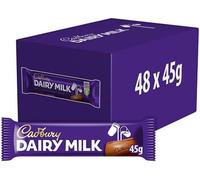Cadbury Dairy Milk Chocolate Bar, Delicious Sweet Treat, Perfect for Gifting, Offices Or Home (48 x 45g Standard Bars, Original)