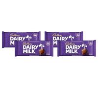 Cadbury Dairy Milk Chocolate Bar, The Classic Creamy Taste of Smooth Milk Chocolate to Share, Gift or Snack, 180 g (Pack of 4)