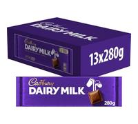 Cadbury Dairy Milk Chocolate Bar, Bulk Buy, 280 g (Pack of 13 Bars)