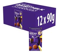 Cadbury Dairy Milk Chocolate Buttons Easter Egg 90g - (Box of 12) Giant Dairy Milk Buttons inside